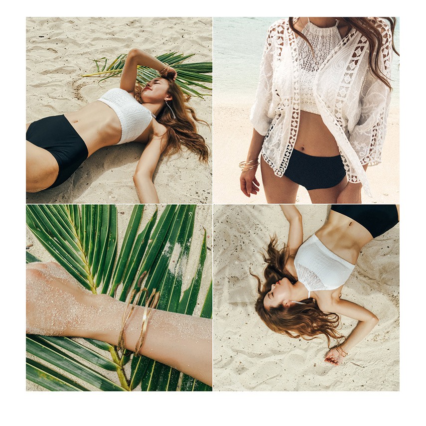 Bộ bikini đi biển cao cấp croptop ren trắng BST 2020 | BigBuy360 - bigbuy360.vn