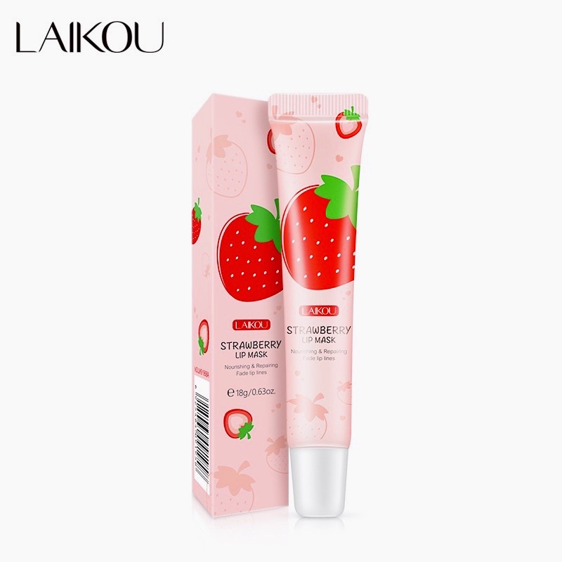 Mặt Nạ Ngủ Môi LAIKOU STRAWBERRY LIP MASK Dâu Tây Chống Lão Hoá Tri Thâm Môi Dưỡng Môi Hồng Tự Nhiên Căng Mọng Mask Môi