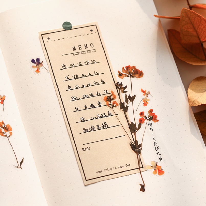 Sticker hoa lá cỏ thực vật tự nhiên nhiều mẫu xinh xắn