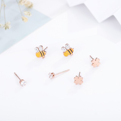 Bộ 3 Đôi Bông Tai Titan Ko Đen TT 2476