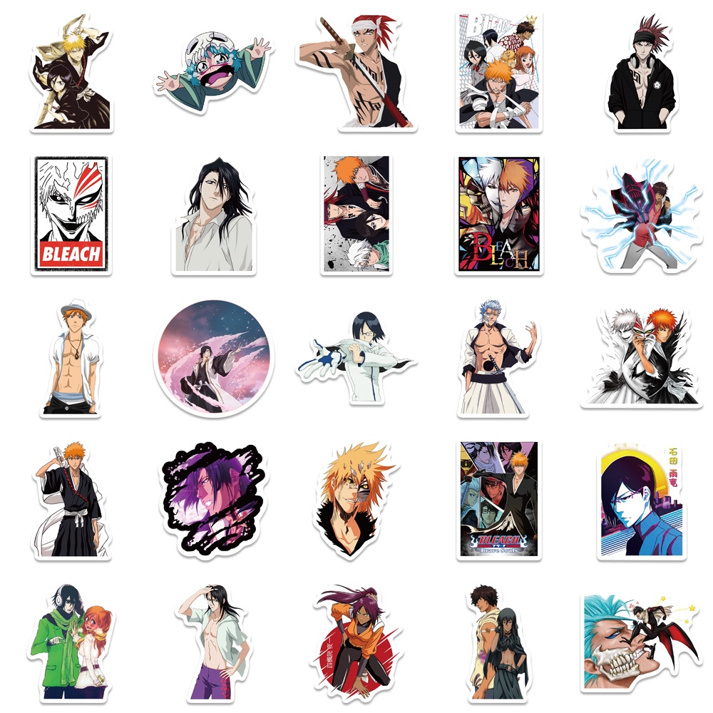 50 cái / lốc bleach stickers nhật bản anime stickers cho máy tính xách tay tủ lạnh hành lý xe máy điện thoại skateboard kids toys