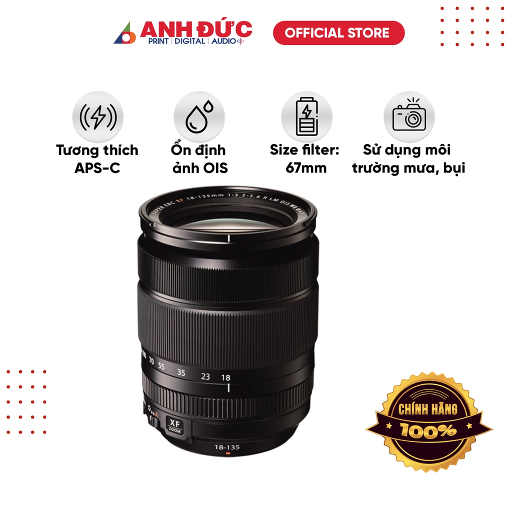 Fujinon XF 18-135mm F3.5-5.6, Bảo hành 18 tháng chính hãng