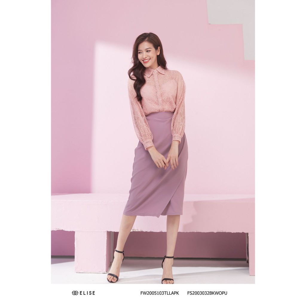 [Mã WABRLOW5 giảm 15% đơn 300K] Chân váy tím ly khóa sườn Elise