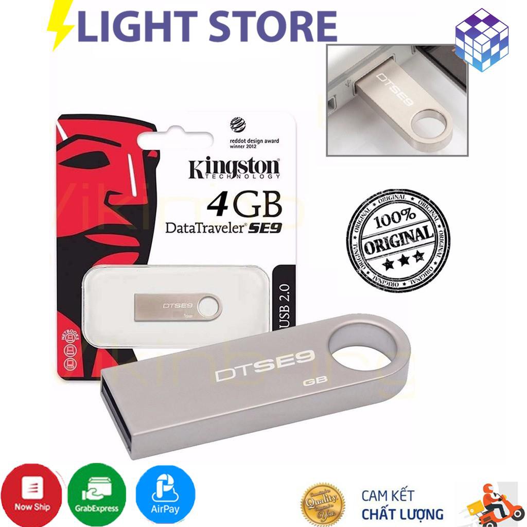 USB Kingston 64Gb/32Gb/16Gb/8Gb/4Gb/2Gb SE9 - Vỏ Kim Loại - USB 2.0, chống nước, Bảo hành 1 Năm