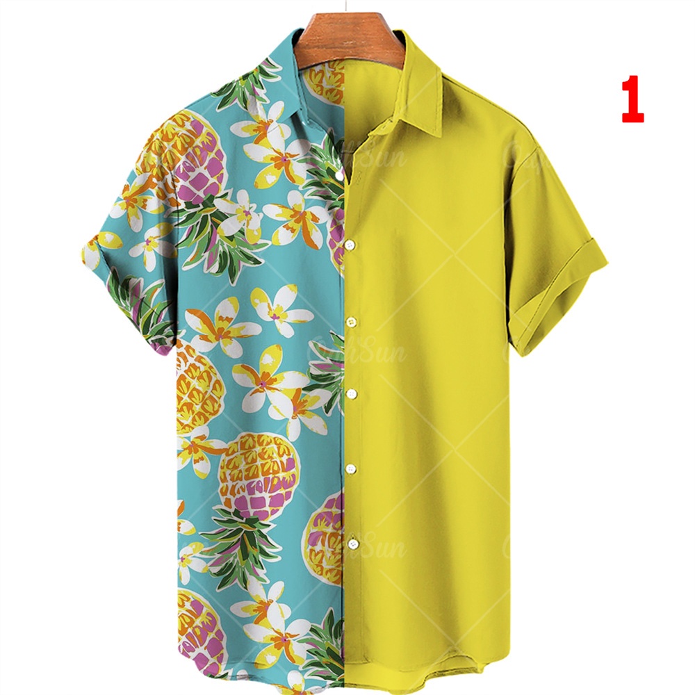 Áo Sơ Mi Nam Ngắn Tay In Hoa Phong Cách Hawaii Thời Trang Cỡ S-5XL 2022