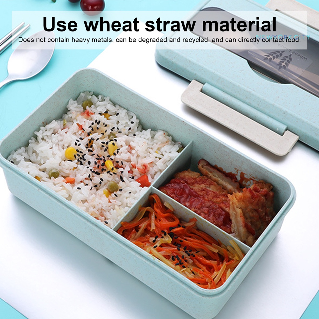 Hộp cơm 3 Ngăn Cách Nhiệt 1000ML Bằng Nhựa Có Thể Sử Dụng Trong Lò Vi Sóng