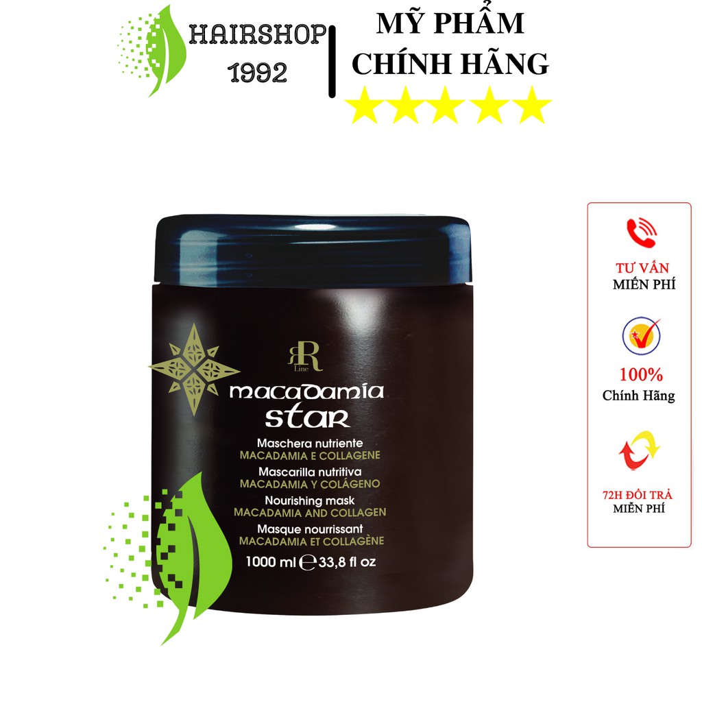 KEM HẤP Ủ TÓC PHỤC HỒI TÓC KHÔ XƠ TÁI TẠO TÓC CHẺ NGỌN MACADAMIA STAR 1000ML