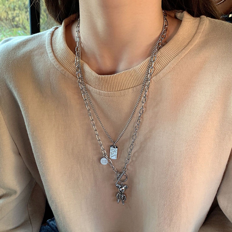 Vòng cổ mặt hình gấu dễ thương cho nữ