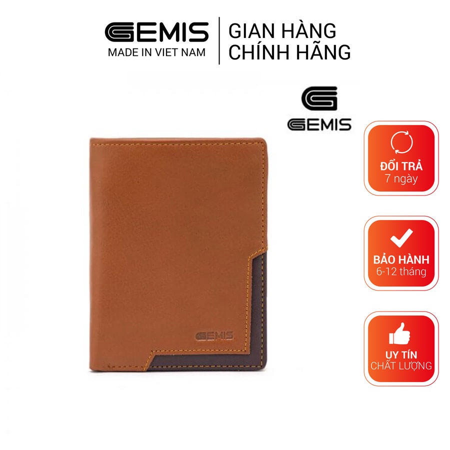 Ví nam da bò cao cấp chính hãng dáng đứng GEMIS - GM00042