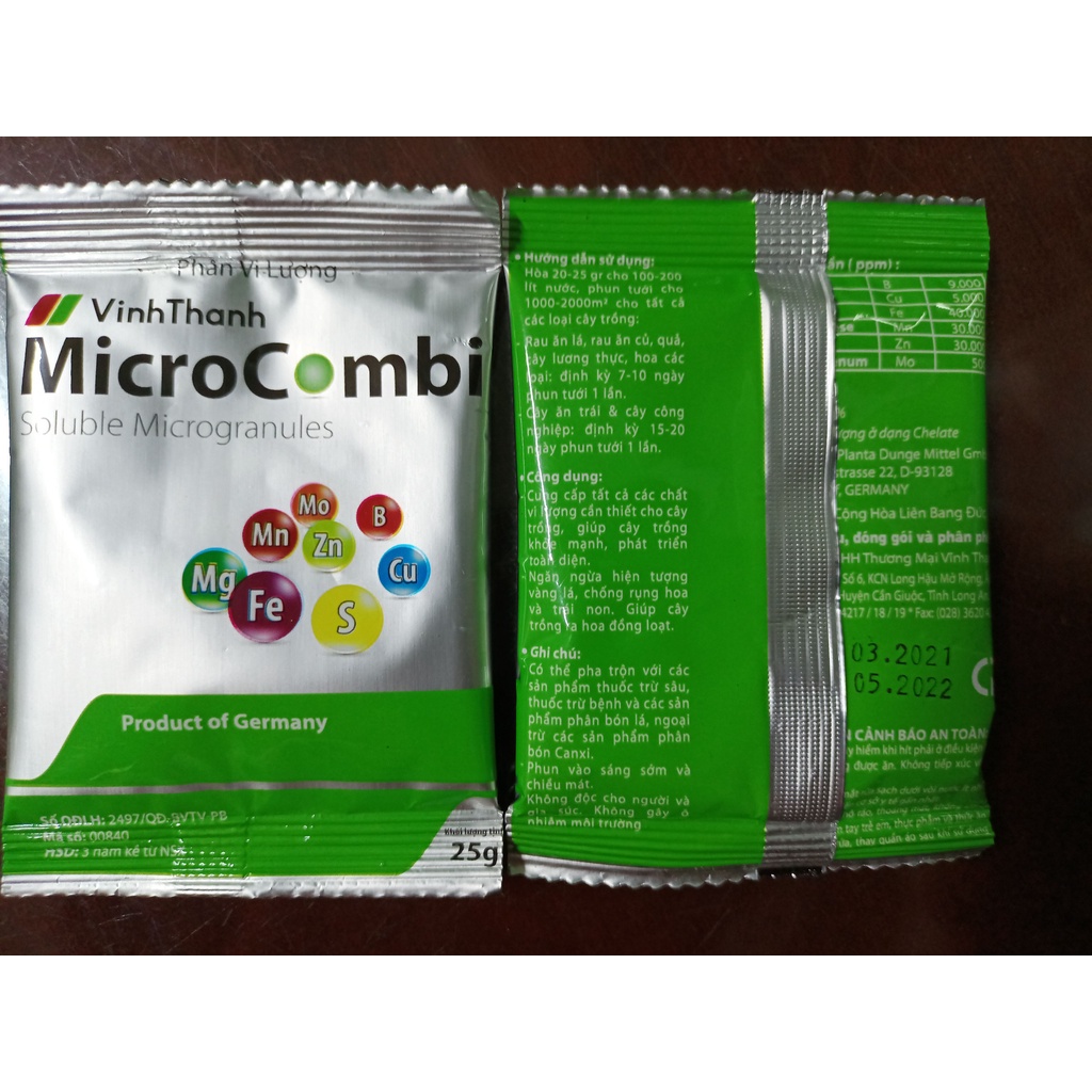 Phân bón lá Vi Lượng Combi chính gốc Đức 25Gram
