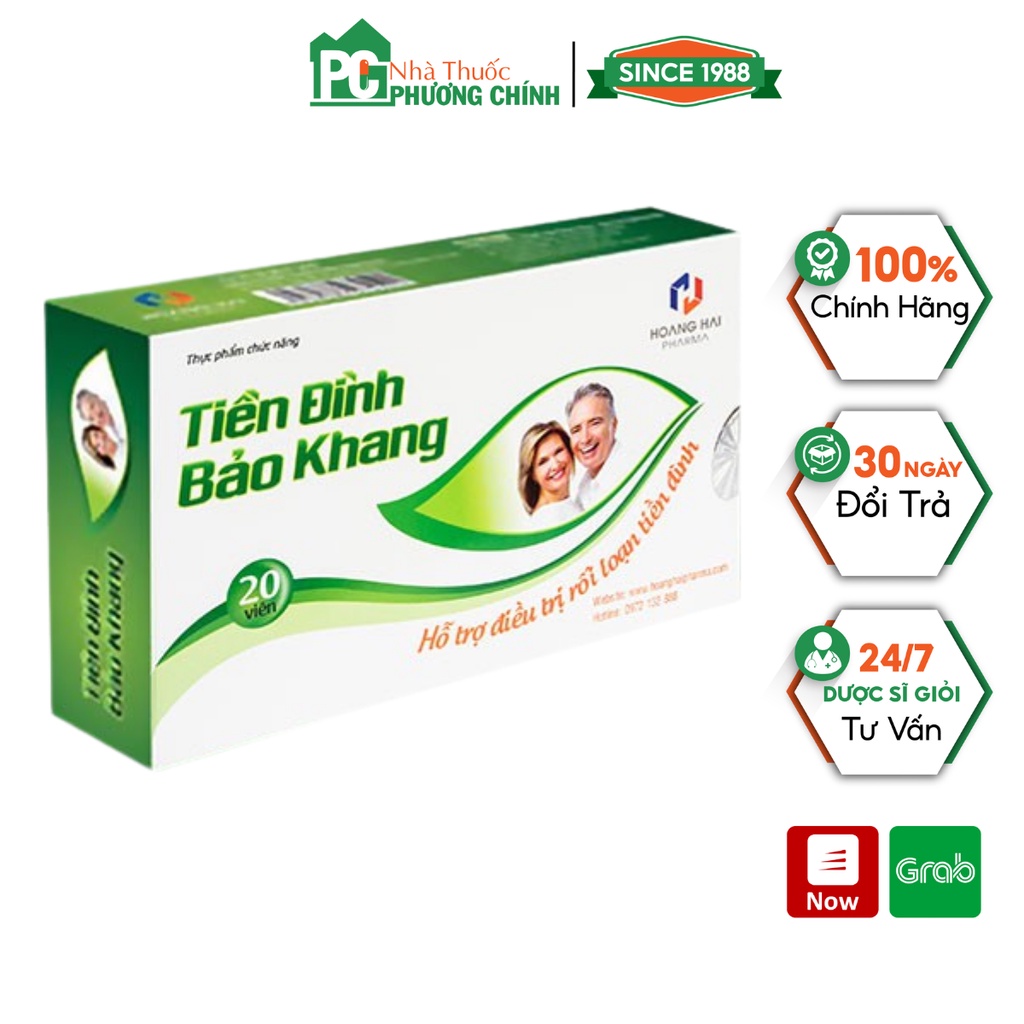 Tiền Đình Bảo Khang Hỗ Trợ Giảm Rối Loạn Tiền Đình, Chóng Mặt, Đau Đầu, Tê Bì Chân Tay - Hộp 20 Viên