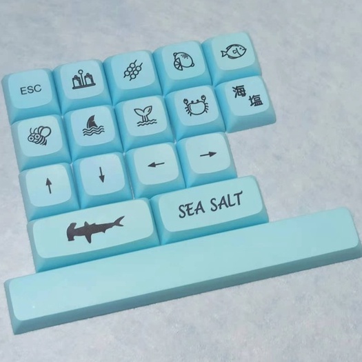 Set 17 Nút Bàn Phím Cơ XDA PBT Hình Quả Bơ / Sữa Mật Ong / Biển Dễ Thương