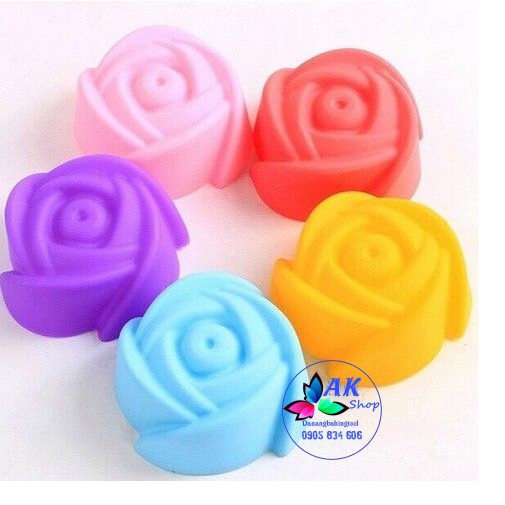 SET 10 KHUÔN SILICON HOA HỒNG 7CM / 2503.051