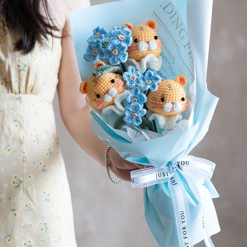 Bó Hoa Giả Đan Len Thủ Công DIY Xinh Xắn#len đan hoa#hoa thủ công#diy móc len