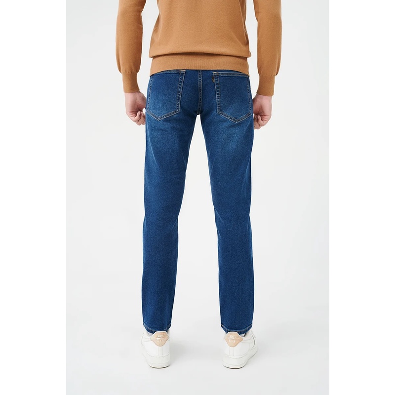 Quần jean, quần jeans nam xanh trơn cao cấp Merriman mã THMJ003