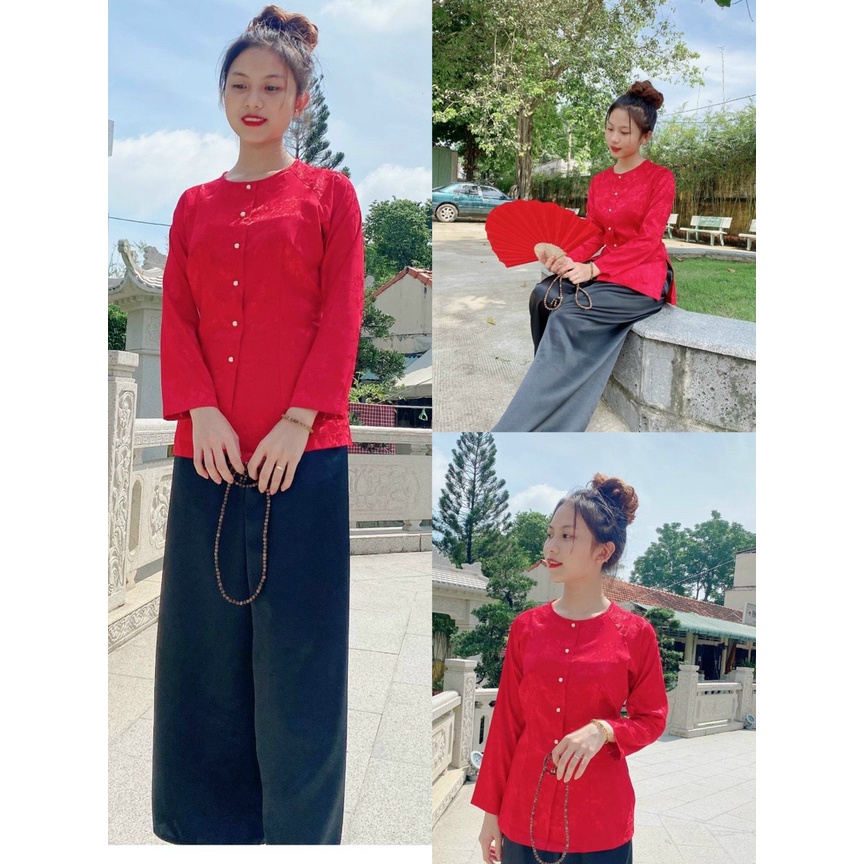 [LẺ ÁO VÀ QUẦN] Áo bà ba đi chùa vải gấm hoa, đi lễ, tết, sang trọng quý phái mang phong cách cổ điển