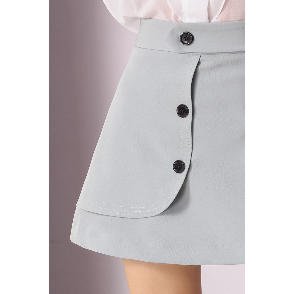 Chân váy dáng A vạt chồng hai lớp JAA0740 - 92wear | BigBuy360 - bigbuy360.vn