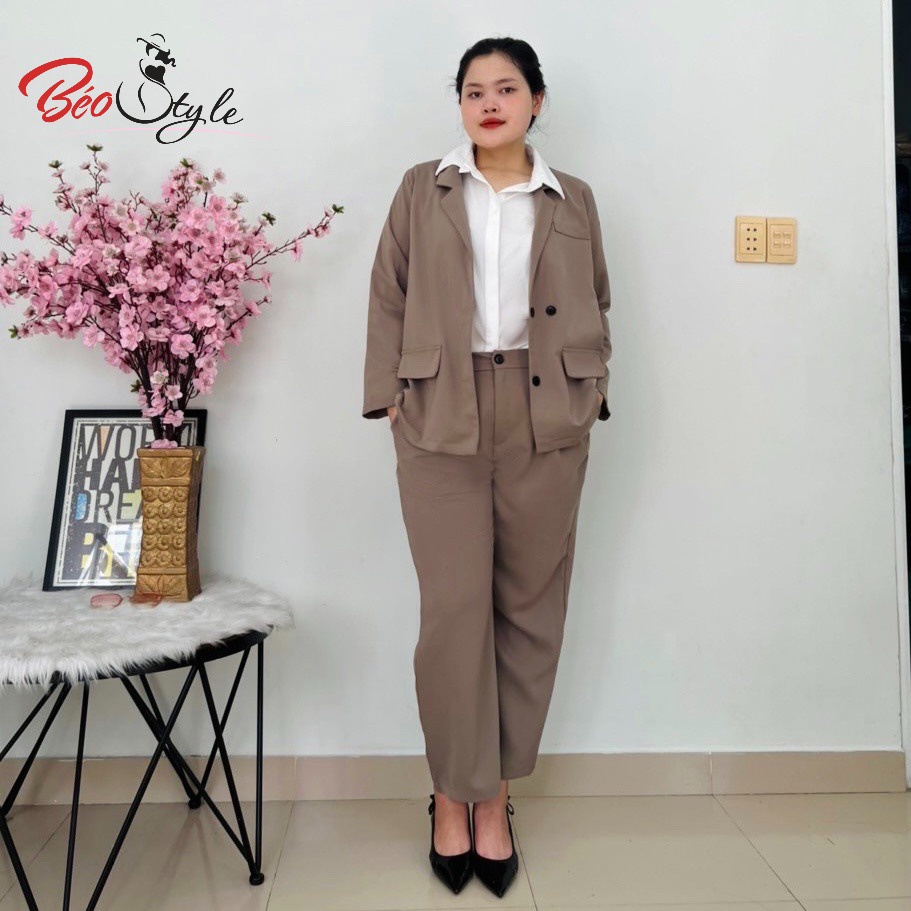 Áo blazer tay dài có xẻ tà phía sau Bigsize - Dành cho nàg mũm mĩm từ 45-95kg- Mặc đi tiệc , đi chơi, dạo phố , công sở