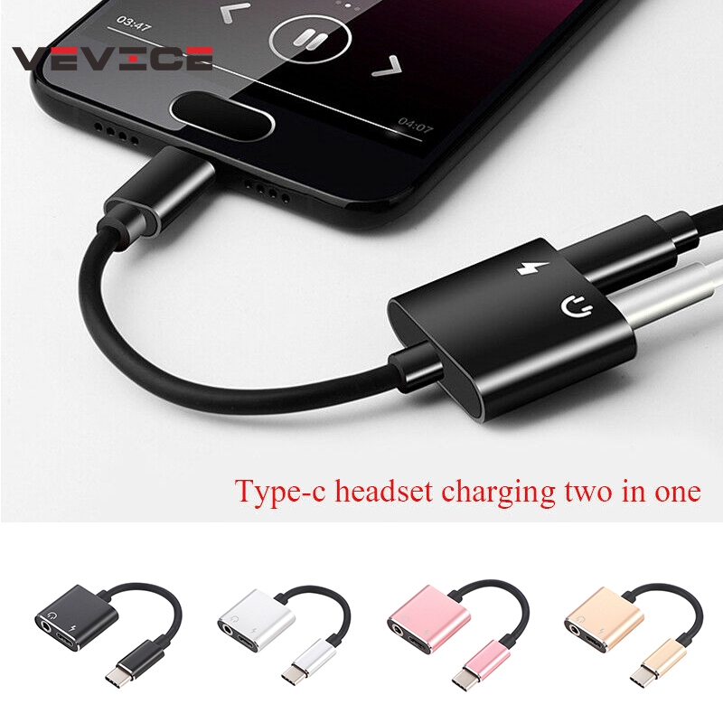 Cáp nối sạc cho tai nghe Type - C sang USB c và jack 3.5mm 2 trong 1