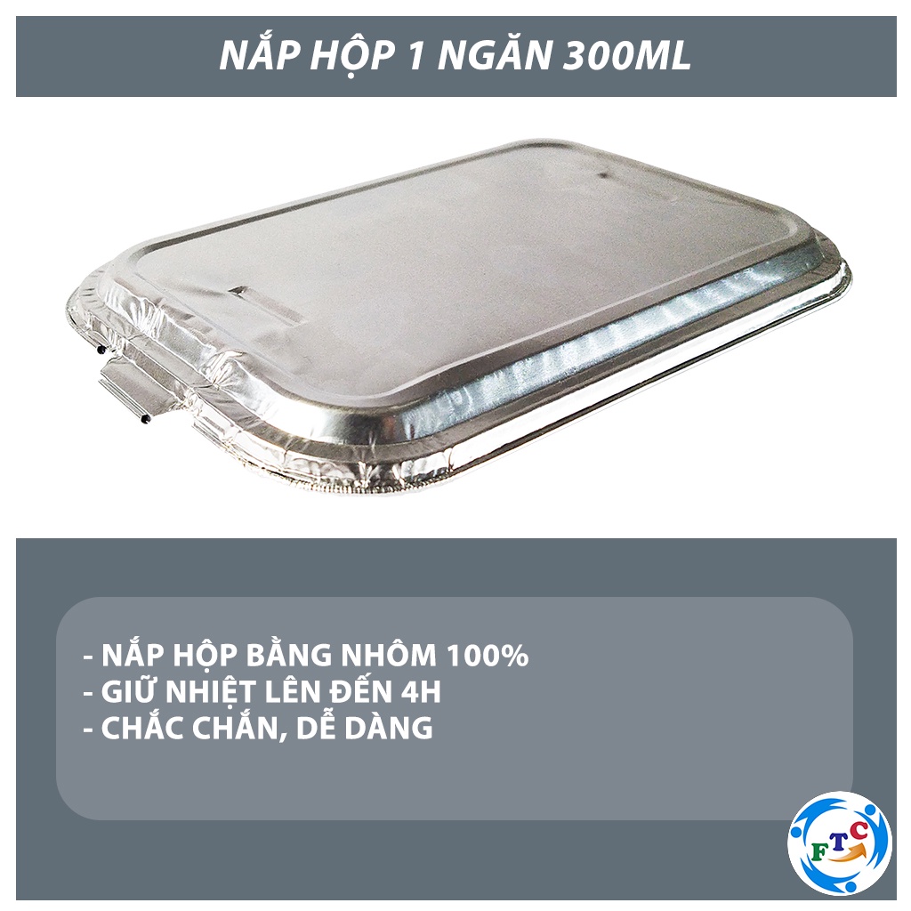 Set 10 khay nhôm 300ml hộp giấy bạc có nắp chất lượng cao MS158