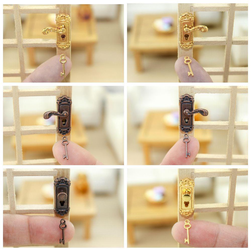 BEBETTERM Bộ Ổ Khóa Và Chìa Khóa Đồ Chơi DIY Bằng Đồng Thau Dành Cho Nhà Búp Bê