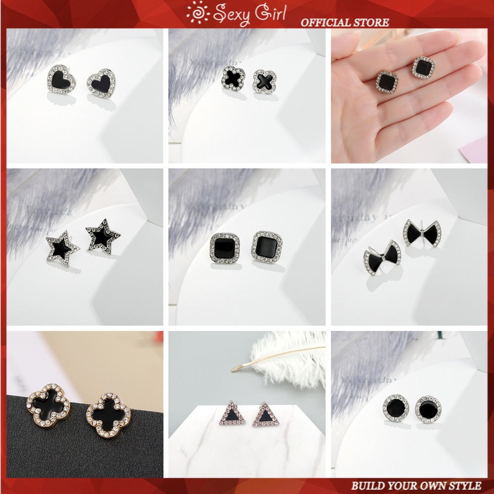 Bông Tai Mạ Bạc 925 Hình Học Thời Trang Gợi Cảm Cho Nữ