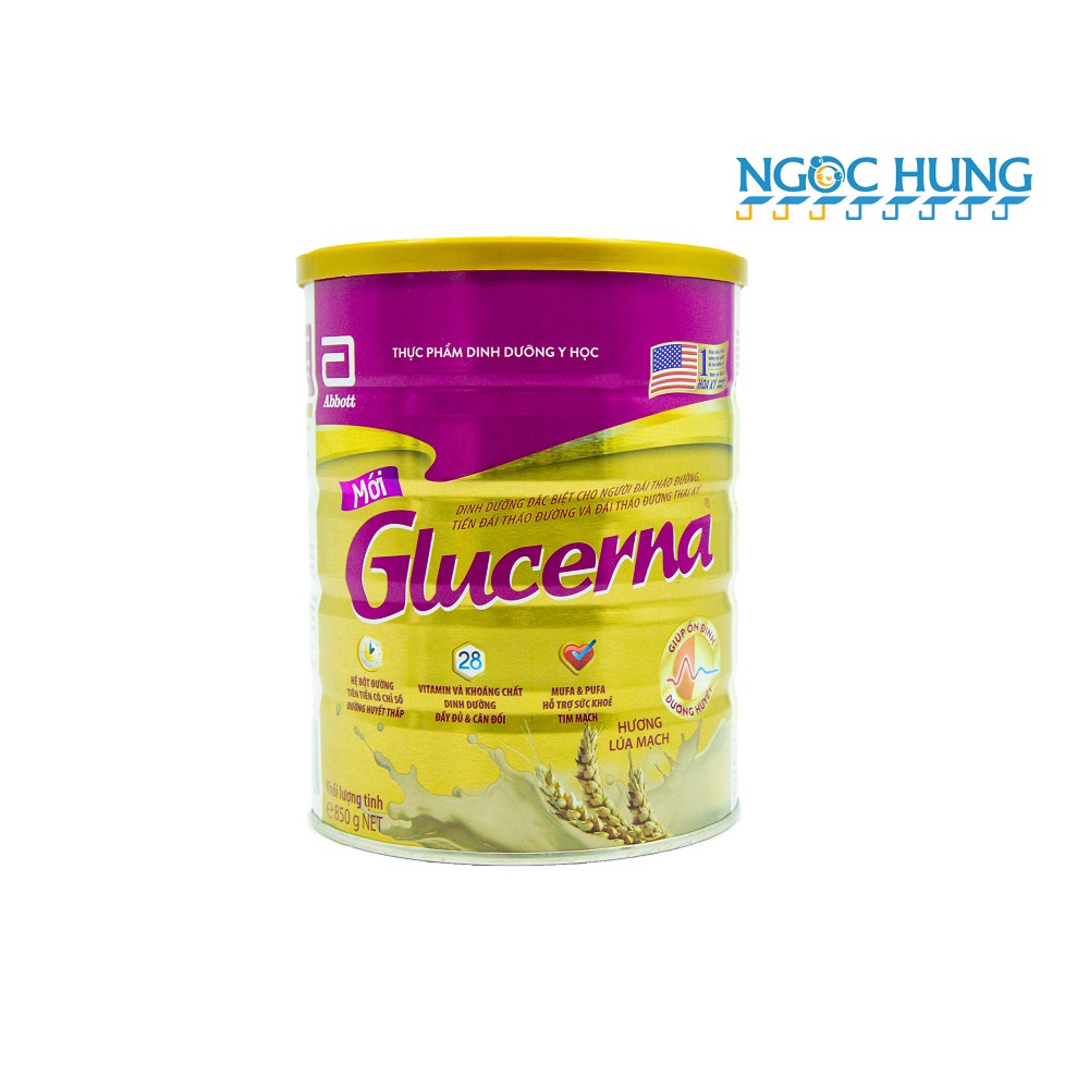 Sữa bột Abbott Glucerna lon thiếc 850g hương lúa mạch dành cho người bị tiểu đường