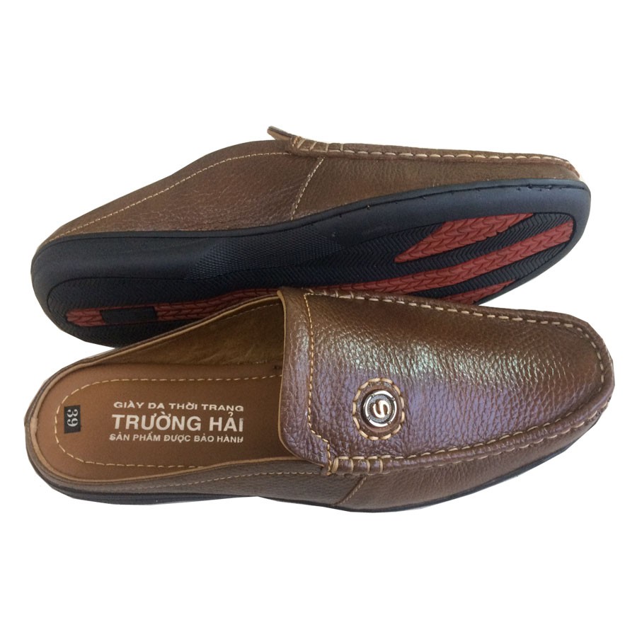 Dép bít mũi nam da bò cao cấp TH BM 216