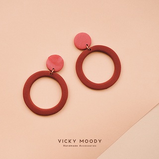 Khuyên tai đất sét nữ VICKY MOODY| BST MI AMORE tông màu đỏ nổi bật, quyến rũ | EC02_06