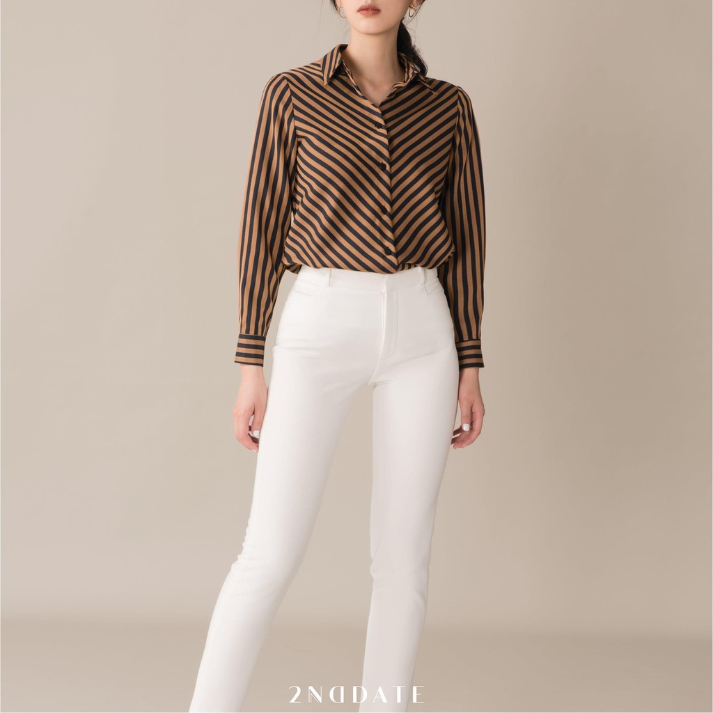 Áo sơ mi nữ kiểu họa tiết kẻ 2ND DATE TOP021LE