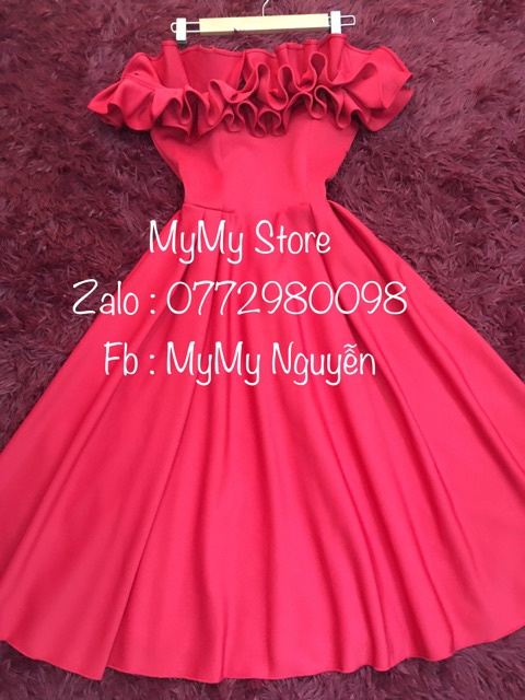 KÈM ẢNH/VIDEO THẬT - Đầm xoè bẹt vai dún SANG TRỌNG - Size M/L đến 57kg - MS175V | BigBuy360 - bigbuy360.vn