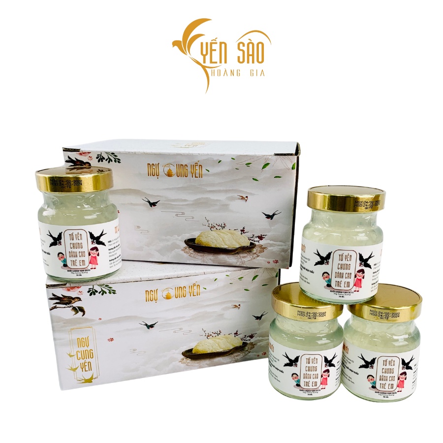 Yến Sào Ngự Cung Hoàng Gia set 6 hũ nguyên chất dành cho trẻ em 70ml