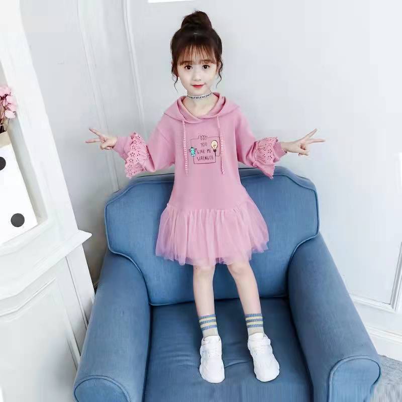 Mới Đầm Sweater Tay Dài Phong Cách Thời Trang Mới 2021 Dành Cho Bé Gái