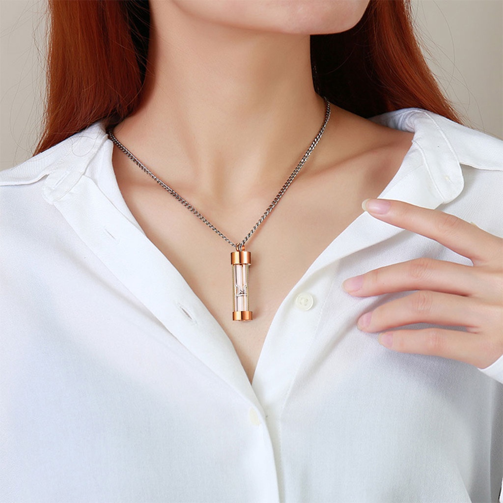 [Fenteer1] Vòng cổ Mặt Đồng Hồ Cát Bằng Thép Không Gỉ