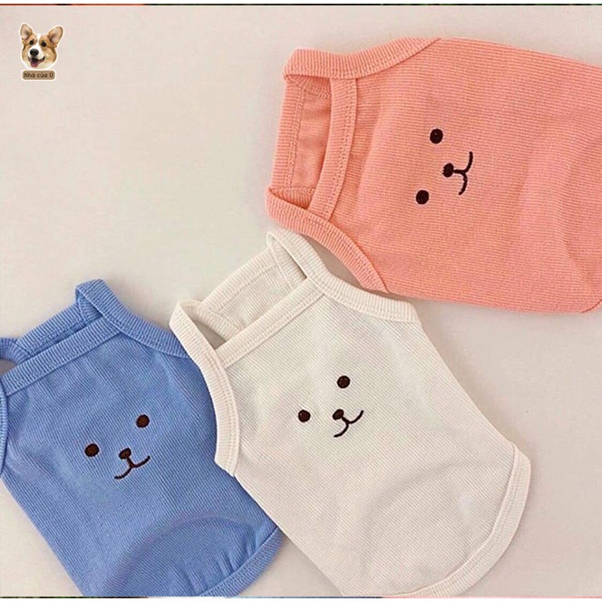 Áo Ba Lỗ Mùa Hè Mặt Mèo Cho Thú Cưng