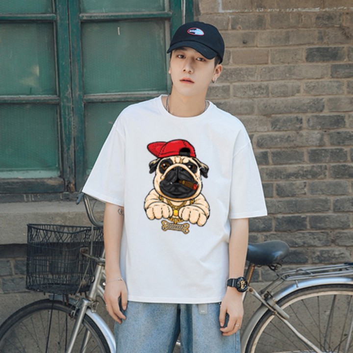 Áo Thun Unisex Pug Rickid, áo phông đen trắng nam nữ oversize | BigBuy360 - bigbuy360.vn