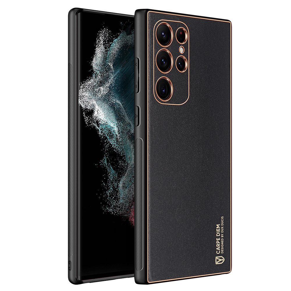 Ốp Điện Thoại Dux DUCIS YOLO Phối Da PU + PC Cứng Chống Sốc Mạ Vàng Cho Samsung Galaxy S22 Ultra Plus S22+ 5G