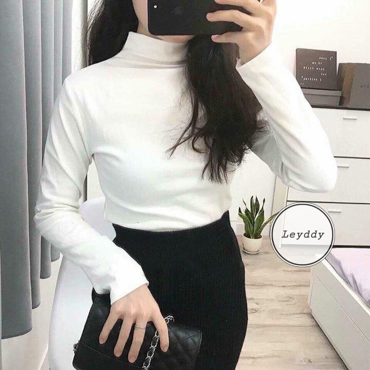 Áo Thun Giữ Nhiệt Nữ Lót Bông Chống Lạnh Leyddy.