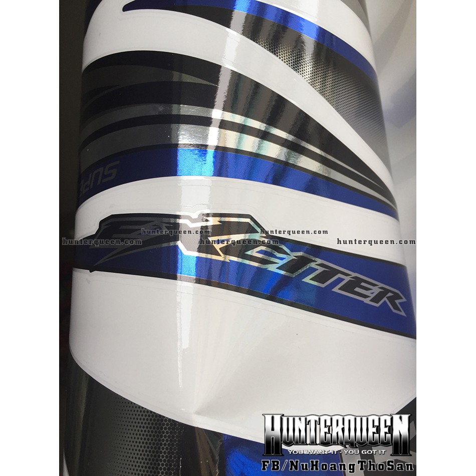 Tem rời chất liệu CROM, LC YAMAHA đen xanh. Exciter 135 đời 2011-2014