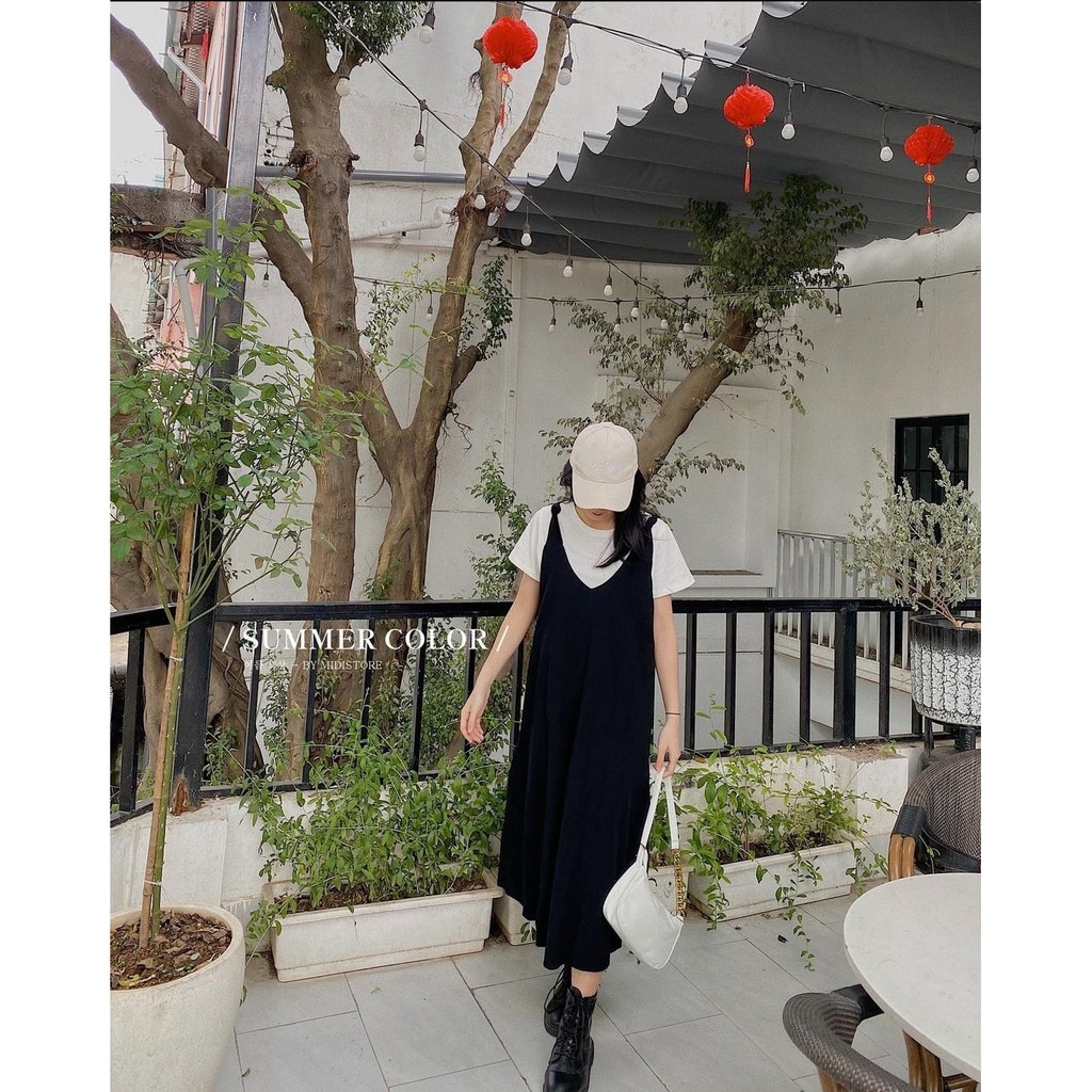 SET YẾM MAXI ĐEN + ÁO TRẮNG