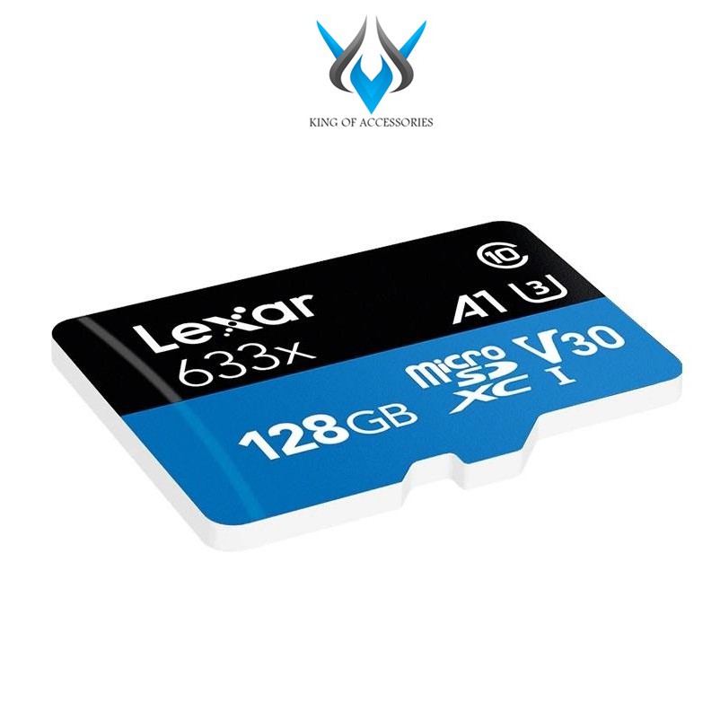 Thẻ Nhớ MicroSDXC Lexar 128GB A1 V30 633x U3 4K 95MB/s (Xanh) - kèm Adapter