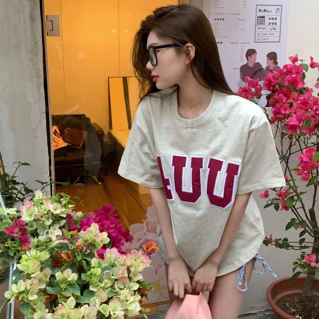 Áo Thun Nữ Ngắn Tay In Chữ Phong Cách Retro