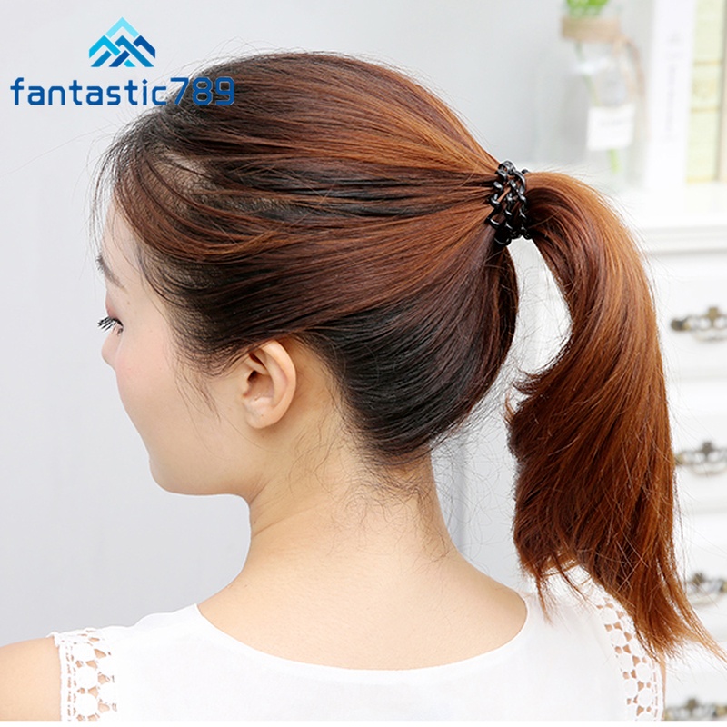 Dây cột tóc xoắn lò xò bằng nhựa đơn giản cho nữ