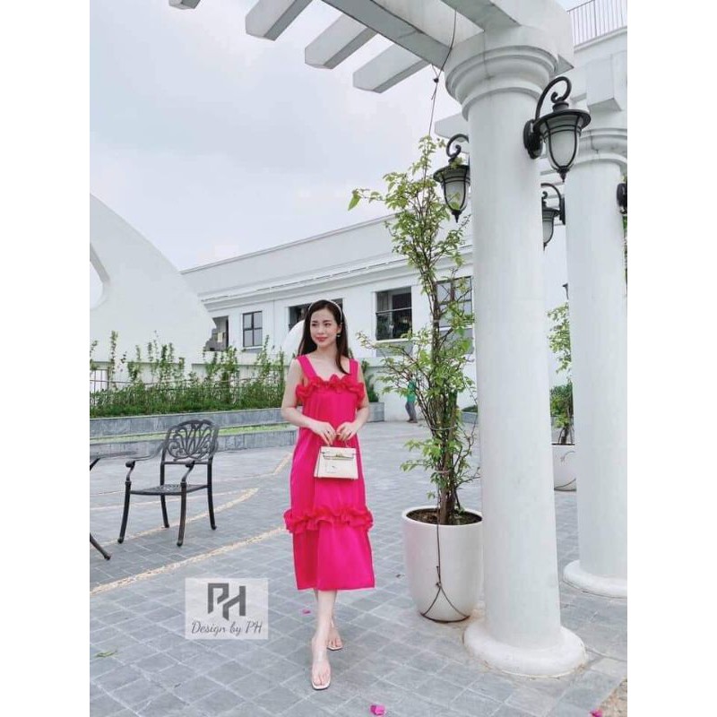 Váy xếp ly xoắn vai cho nữ