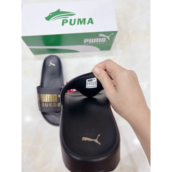 dép PUMA đen chữ đồng nam nữ size 36-43 ( tặng hộp bảo vệ)