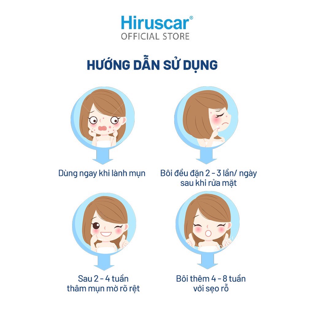 Gel chăm sóc sẹo mụn và mụn thâm Hiruscar Post Acne 10g