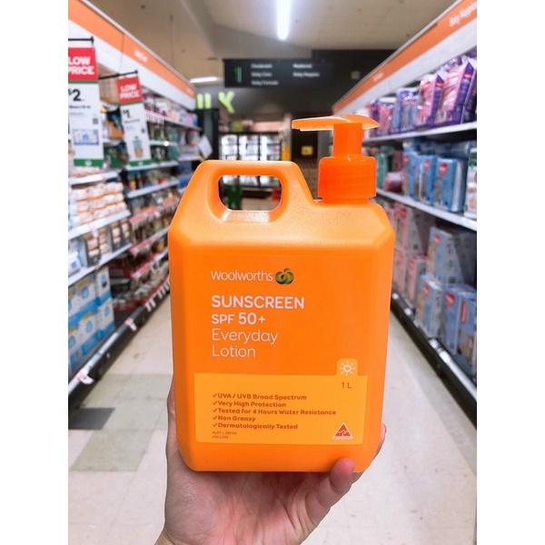 [ Mới 2022 ] Kem Chống Nắng Woolworths Sunscreen Everyday Lotion SPF 50+  100ml/500ml/1L