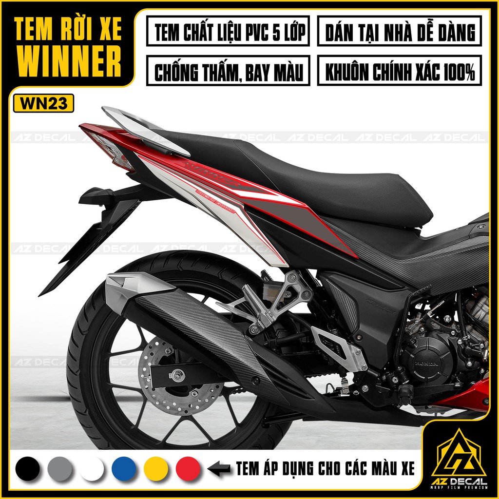 Tem Xe Winner Mẫu Toll | WN23 | Tem Rời Dán Xe Winner V1 Cán Màng Bóng Chống Nước, Chống Phai Màu