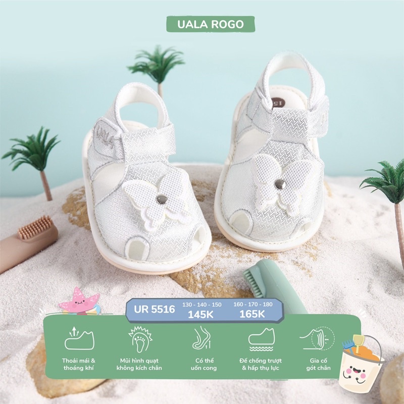 Dép tập đi Uala Rogo UR5520 cho bé gái mềm mại cao cấp