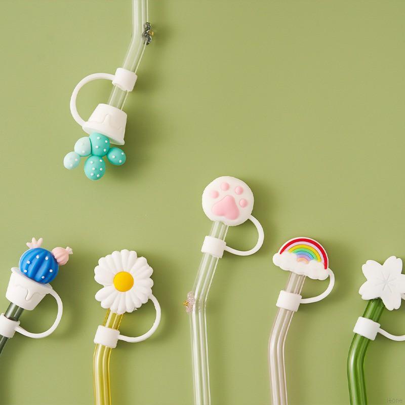 Nắp đậy ống hút bằng silicon chống bụi hình hoạt hình đáng yêu